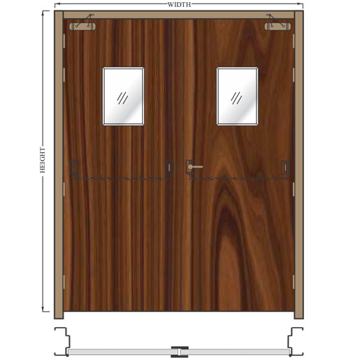 Wooden Finish Metal Doors